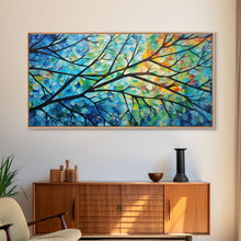 Carregar imagem no visualizador da galeria, Beautiful Impasto Style Tree Branch&amp; Leaves Canvas Print, Framed Wall Art, Above Sofa Art, Air BNB Decor, Framed Wall Decor, Centerpiece Art
