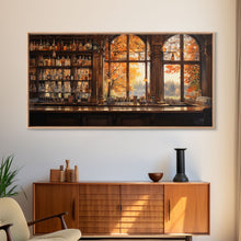 Load image into Gallery viewer, Bar Wall Art, Fall Wall Print, Tavern Art, Canvas Print, Wall Hanging, Panoramic Art, Anniversary Gift, Dining Room Decor, Gaming Wall Decor
