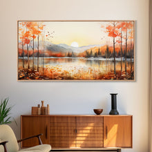 Carregar imagem no visualizador da galeria, Beautiful Sunset Landscape Painting On Canvas, Original Canvas Print Nature Art, Fancy Landscape Wall Art, Bedroom Wall Decor Gifts Boho Art

