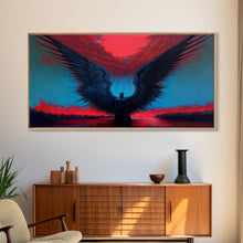 Load image into Gallery viewer, Angel Gabriel, Angelic Art, Gothic Angel Framed canvas print, cool colorful wall decor
