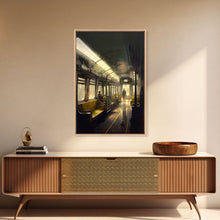Load image into Gallery viewer, Still life on a subway, train art, framed canvas print
