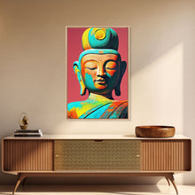 Cargar imagen en el visor de la galería, Colorful rainbow Buddha, framed canvas print zen wall art
