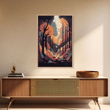 Carregar imagem no visualizador da galeria, A Beautiful autumn scene, fall in the forest, fine art poster print
