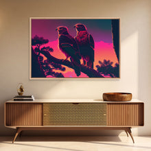 Load image into Gallery viewer, Hawks on a branch, birds of prey, framed canvas print
