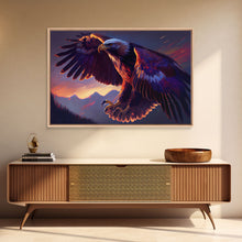 Carregar imagem no visualizador da galeria, Bald Eagle on the hunt, birds of prey animal prints, framed canvas print, American Bald Eagle Art
