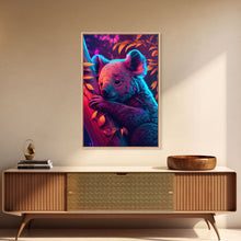Cargar imagen en el visor de la galería, Cute Retro Wave Koala Bear, framed canvas print, Animals of Australia
