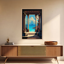 Load image into Gallery viewer, Retro Style Videogame Art, Pixel Roman Architecture Art, 8 bit art, framed canvas print
