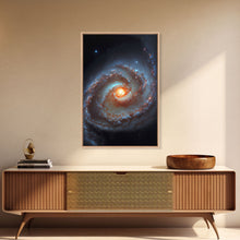 Cargar imagen en el visor de la galería, Close up view of a spiral galaxy, space art, framed canvas print, astronomy art
