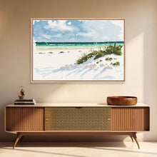 Load image into Gallery viewer, framed ocean art canvas, beach wall art, framed wall art, living room wall decor, abstract landscape art, framed canvas print
