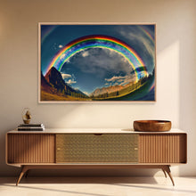Carregar imagem no visualizador da galeria, Fish-Eye Rainbow, Yellowstone, Framed Canvas Print, beautiful rainbow nature art
