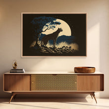 Load image into Gallery viewer, Cheetah Made of Stars Print, Synthwave Animal Prints, Cheetah and a starry night sky, framed canvas print, cute animal art
