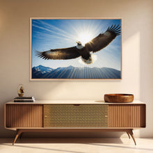 Carregar imagem no visualizador da galeria, Bald Eagle in a Mountain Clouds Canvas Wall Art Design, Framed Canvas Print Decor for Home &amp; Office Decoration, CANVAS READY to Hang
