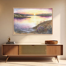 Cargar imagen en el visor de la galería, Flower Watercolor Painting, Beautiful thin brush stroke watercolor landscape, framed canvas print, living room art
