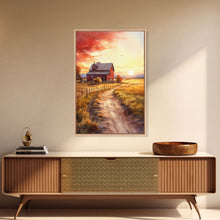 Load image into Gallery viewer, Barn Wall Art - Rustic Red Canvas Print - Farmhouse Chic Decor
