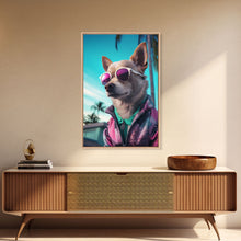 Cargar imagen en el visor de la galería, Chihuahua Wall Print, Dog Pink Sunglasses, Dog Wall Art, Animal Art, Funny Wall Art, Framed Wall Art, Framed Canvas, Wall Print, Wall Canvas
