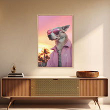 Cargar imagen en el visor de la galería, Chihuahua Wall Print, Dog Wall Art, Dog Sunglasses, Dog In Pink Jacket, Funny Art, Framed Wall Art, Framed Canvas, Wall Print, Wall Canvas
