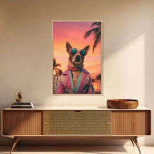 Cargar imagen en el visor de la galería, Chihuahua Wall Print, Dog Print, Dog Sunglasses, Dog In Pink Tracksuit, Funny Art, Framed Wall Art, Framed Canvas, Wall Print, Wall Canvas
