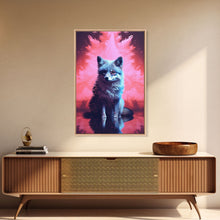 Carregar imagem no visualizador da galeria, Black Fox Wall Print, Animal Art Print, Animal Portrait, Pink Art, Wildlife Art, Framed Wall Art, Framed Canvas, Wall Print, Wall Canvas
