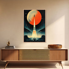 Carregar imagem no visualizador da galeria, Art Deco Style Spaceship, Space Exploration, Science Fiction / SciFi Canvas Print, Ready to Hang Wall Art
