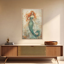Load image into Gallery viewer, Coastal Mermaid Canvas Print Or Poster, Framed
