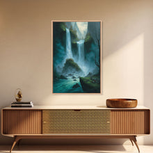 Carregar imagem no visualizador da galeria, Fantasy Waterfall Oil Painting Canvas Print, Framed Canvas Art, Living Room Wall Decoration
