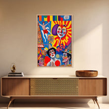 Load image into Gallery viewer, Fictional Circus Poster Art Canvas Print, Framed Canvas Art, Creepy Circus Art
