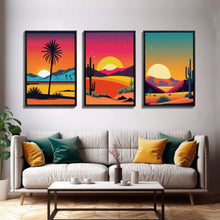 Load image into Gallery viewer, Desert Canvas Prints, Nature Prints Wall Art Set, Framed Canvas Prints Wall Decor, 3 Piece Wall Art Set, Southwestern Decor, Original Art
