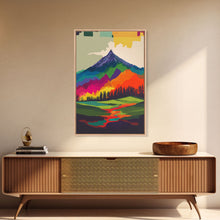 Load image into Gallery viewer, Surreal Rainbow Mountain Landscape, Framed Canvas Print
