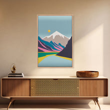 Load image into Gallery viewer, Surrealist Mountain Landscape, Abstract, Framed Canvas Print, Pink Mountains
