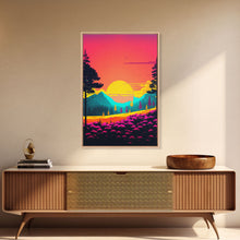 Load image into Gallery viewer, Retro Pop Art Landscape, Surrealist / Psychedelic Art, Framed Canvas Print, Nature Art
