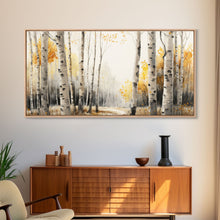 Carregar imagem no visualizador da galeria, Canvas Print Of Abstract Birch Oil Painting, Large Original Art, Fall Birch Forest ,Contemporary Living Room Wall Art Decor
