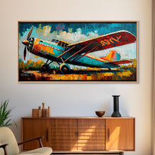 Carregar imagem no visualizador da galeria, Aeroplane Art, Antique Airplane Painting Canvas Print, Framed Canvas Art, Above Sofa Art, Gift for RC Plane Pilot
