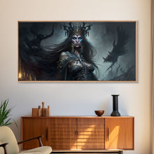 Load image into Gallery viewer, Hel, Goddess of Death, Framed Canvas Print, Norse Mythology Fantasy Art, Framed Canvas Print
