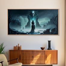 Load image into Gallery viewer, Doorway to Niflheim, Land of Mist and the Dead, Norse Mythology Fantasy Art, Framed Canvas Print, Fantasy Decor
