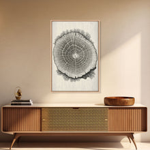 Carregar imagem no visualizador da galeria, Framed Canvas Print Wall Art,  Grunge Forest Tree Rings, Abstract Illustrations, Modern Art, Nordic Decor for Bedroom, Tree Cross Section
