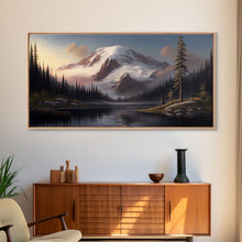 Load image into Gallery viewer, Mountain Canvas Print Wall Art, Mountain Landscape Painting, Mount Rainier, Washington Mountains, Travel  Art, Watercolor Painting
