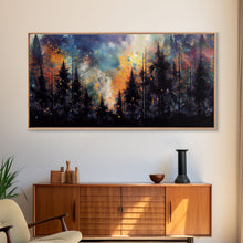 Carregar imagem no visualizador da galeria, Forest Fire Abstract, Forest Landscape Wall Art, Framed Canvas Print, Pine Tree Canvas, Pine Tree Artwork, Pine Tree Canvas Art, Wall Decor
