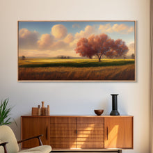 Carregar imagem no visualizador da galeria, A lone tree in a Texas field, Canvas print, Texan art, Prairies, fields and grass
