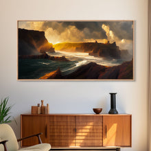 Cargar imagen en el visor de la galería, Cliffs and the sea, canvas print, ocean wall art
