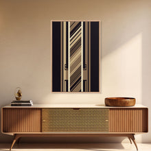 Carregar imagem no visualizador da galeria, Art Deco Wall art, Framed Canvas Print, Art Deco, Gold art, Framed painting, Geometric art, Beautiful art, Lines art, Guest room art
