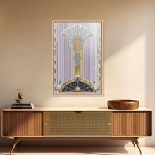Load image into Gallery viewer, Art Deco Wall art, Framed Canvas Print, Art Deco, Gold art, Pastel colors, Midcentury Modern, Office decor, Living room art, Beautiful art
