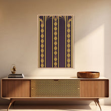Load image into Gallery viewer, Art Deco Pattern Wall art, Framed Canvas Print, Art Deco, Canvas Wall art, Purple &amp; gold art, Canvas wall art, Abstract art, Geometric art
