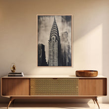 Cargar imagen en el visor de la galería, Chrysler Building Painting Framed Canvas Print, NYC Art, Art Deco Wall Decor, New York City Historic Art
