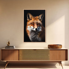 Load image into Gallery viewer, Portrait of a Red Fox, Framed Canvas Print, Framed Wall Art, Fox Photography, Wild Life Art
