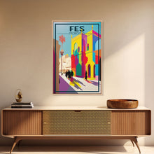 Load image into Gallery viewer, Fes Travel Poster, Morocco Wall Art, Moroccan Art, Morocco Poster, Travel Wall Print, Travel Poster, Travel Wall Art, Canvas Wall Print
