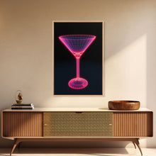 Load image into Gallery viewer, 3D Pink Cocktail Wall Art, Pink Wall Decor, 3D Art, Vibrant Art, Minimalist Print, Wall Decor, Canvas Print, Wall Art, Framed Canvas

