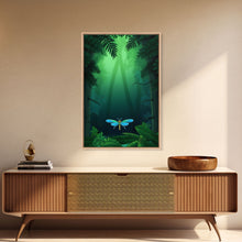Load image into Gallery viewer, Dragonfly Wall Art, Nature Wall Decor, Woods, Trees, Green Art, Minimalist Print, Wall Decor, Canvas Print, Wall Art, Framed Canvas
