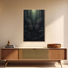 Carregar imagem no visualizador da galeria, Butterfly In Woods, Butterfly Wall Decor, Dark Art, Green Wall Art, Insect Wall Decor, Wall Decor, Canvas Print, Wall Art, Framed Canvas
