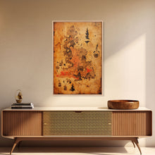 Carregar imagem no visualizador da galeria, Abstract Map Wall Decor, Abstract Art, Antique Map Wall Art, Geography Wall Art, Wall Decor, Canvas Print, Wall Art, Framed Canvas
