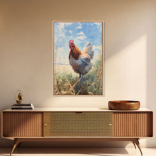 Load image into Gallery viewer, Rooster Wall Art, Rooster Painting, Farmhouse Art, Country Wall Art, Minimalist Wall Art, Wall Decor, Canvas Print, Wall Art, Framed Canvas
